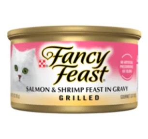 FANCY FEAST Adult Grilled Salmon Shrimp Feast in Gravy Wet Cat Food