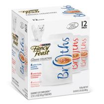 FANCY FEAST Adult Classic Seafood Broths Collection Wet Cat Food 12 Pack