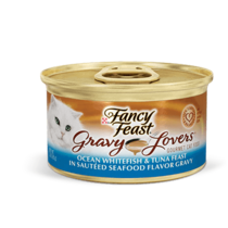 FANCY FEAST Adult Gravy Lovers Ocean Whitefish & Tuna Feast in Sautéed Seafood Flavour Gravy Wet Cat Food 85g