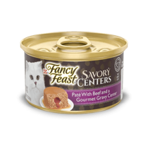 FANCY FEAST Adult Savory Centers Paté with Beef & a Gourmet Gravy Center Wet Cat Food 85g