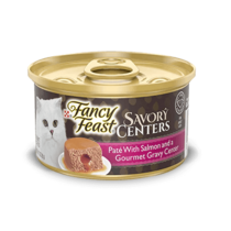 FANCY FEAST Adult Savory Centers Paté with Salmon & a Gourmet Gravy Center Wet Cat Food 85g