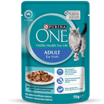 PURINA ONE Adult with Succulent Ocean Fish in Gravy Wet Pouch Cat Food 70g