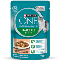 PURINA ONE Adult Hairball With Succulent Chicken in Gravy Wet Pouch 70g