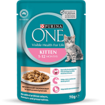 PURINA ONE Kitten with Succulent Chicken in Gravy Wet Pouch Cat Food 70g