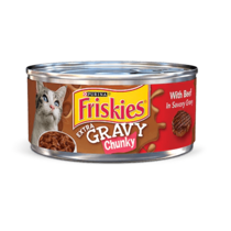 FRISKIES Adult Extra Gravy Chunky With Beef in Savory Gravy Wet Cat Food 156g