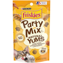 FRISKIES Adult Party Mix Natural Yums Chicken Dry Cat Treats 320 x 320px