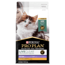 PURINA PRO PLAN Kitten Liveclear Chicken Formula Dry Cat Food - Front of Pack (210 x 210px)