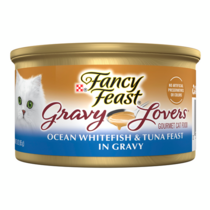 FANCY FEAST Adult Gravy Lovers Ocean Whitefish & Tuna Feast in Sautéed Seafood Flavour Gravy Wet Cat Food 85g