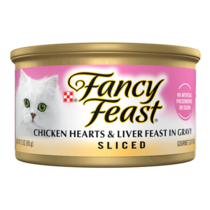 FANCY FEAST Adult Sliced Chicken Hearts & Liver Feast in Gravy Wet Cat Food 85g