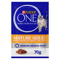 PURINA ONE® Mature Adult 7+ with Succulent Chicken in Gravy Wet Pouch 70g Cat Food