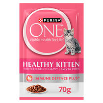 PURINA ONE® Kitten with Succulent Chicken in Gravy Wet Pouch 70g Cat Food