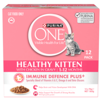PURINA ONE® Kitten with Succulent Chicken in Gravy Wet Cat Food Multipack