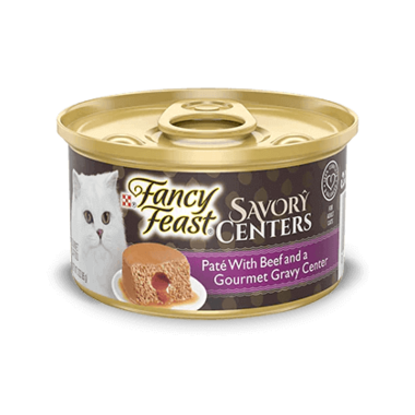 FANCY FEAST Adult Savory Centers Paté with Beef & a Gourmet Gravy Center Wet Cat Food 85g