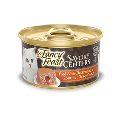 FANCY FEAST Adult Savory Centers Paté with Chicken & a Gourmet Gravy Center Wet Cat Food 85g