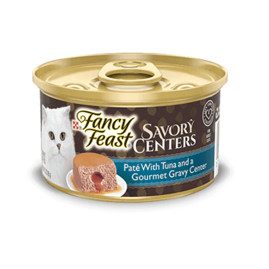 FANCY FEAST Adult Savory Centers Paté with Tuna & a Gourmet Gravy Center Wet Cat Food 85g