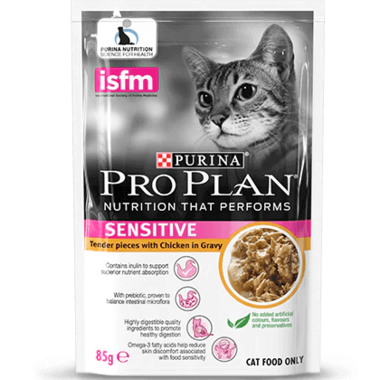 PRO PLAN Adult Sensitive Chicken In Gravy Wet Pouch 85g