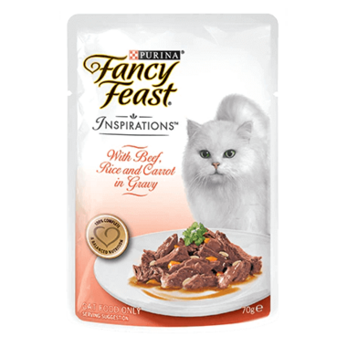FANCY FEAST Adult Inspirations With Beef, Rice & Carrot Wet Cat Food 70g