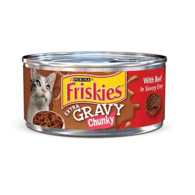 FRISKIES Adult Extra Gravy Chunky With Beef in Savory Gravy Wet Cat Food 156g