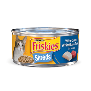 FRISKIES Adult Savoury Shreds With Ocean Whitefish & Tuna in Sauce Cat Food 156g