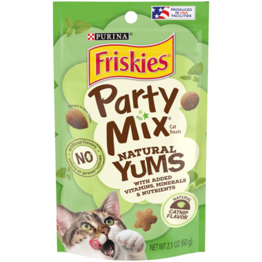 FRISKIES Adult Party Mix Natural Yums Cat Nip Dry Cat Treat 1080 x 1080px