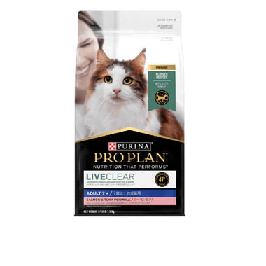 Pro Plan Adult Liveclear 7 Plus Salmon and Tuna Formula Dry Cat Food - Front of Pack