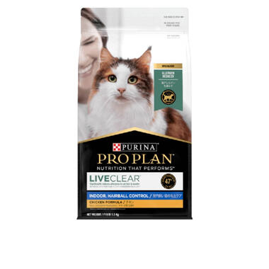 Pro Plan Adult Liveclear Indoor Hairball Control Chicken Formula Dry Cat Food 