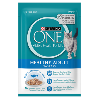 PURINA ONE Adult With Succulent Ocean Fish in Gravy Wet Cat Food