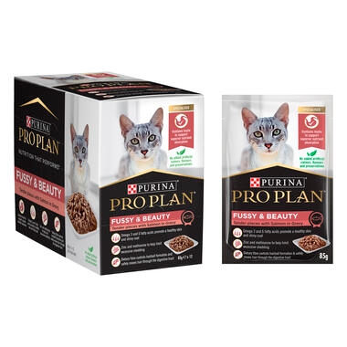 PRO PLAN Adult Fussy Beauty Salmon in Gravy Wet Cat Food 