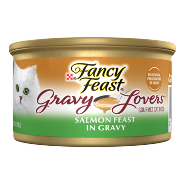 FANCY FEAST Adult Gravy Lovers Salmon Feast in Seared Salmon Flavour Gravy Wet Cat Food 85g