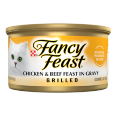 FANCY FEAST Adult Grilled Chicken & Beef Feast in Gravy Wet Cat Food 85g