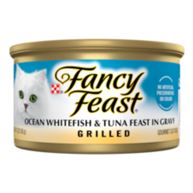 FANCY FEAST Adult Grilled Ocean Whitefish & Tuna Feast in Gravy Wet Cat Food 85g