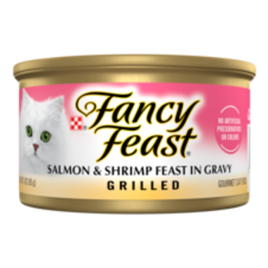 FANCY FEAST Adult Grilled Salmon & Shrimp Feast in Gravy Wet Cat Food 85g