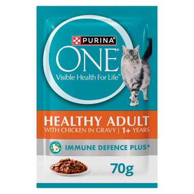 PURINA ONE® Adult with Succulent Chicken in Gravy Wet Pouch 70g Cat Food