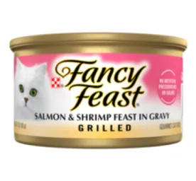 FANCY FEAST Adult Grilled Salmon Shrimp Feast in Gravy Wet Cat Food