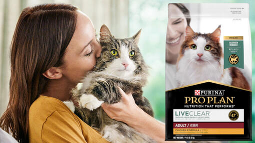 Purina NZ Homepage Pro Plan Liveclear image with product 1080 x 608px